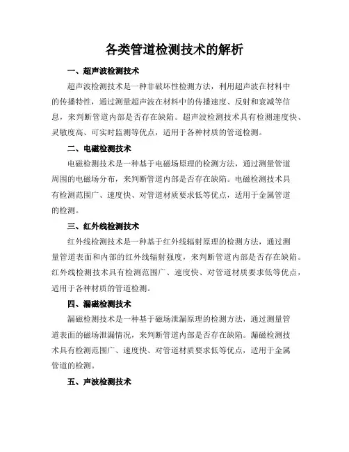 各类管道检测技术的解析