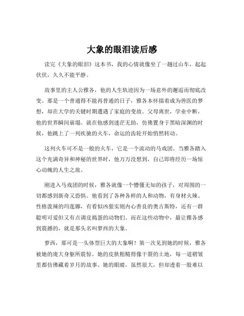 大象的眼泪读后感