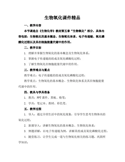 生物氧化课件精品