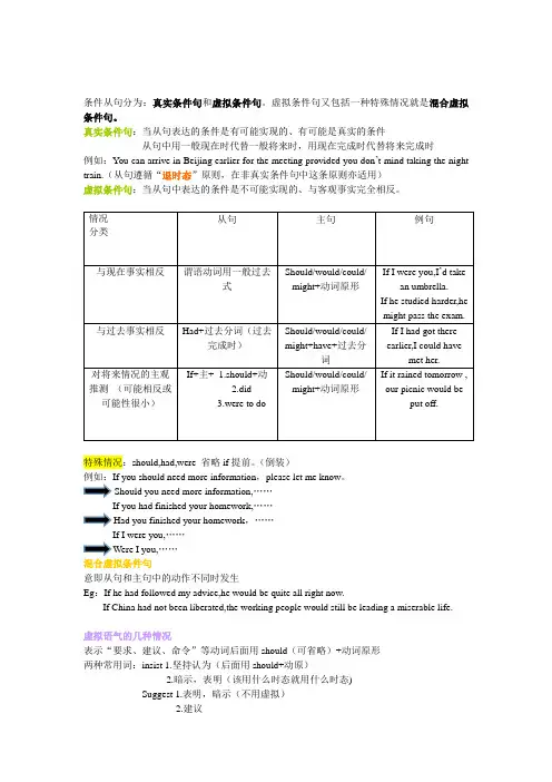 高中英语条件从句及倒装部分知识点(重点)