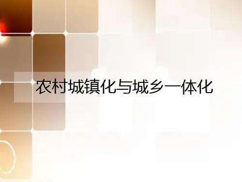 农村城镇化与城乡一体化