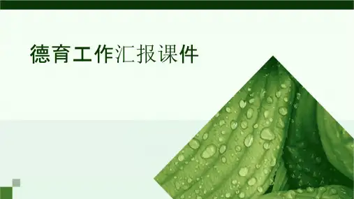 德育工作汇报课件