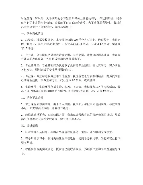 毕业学分统计总结范文