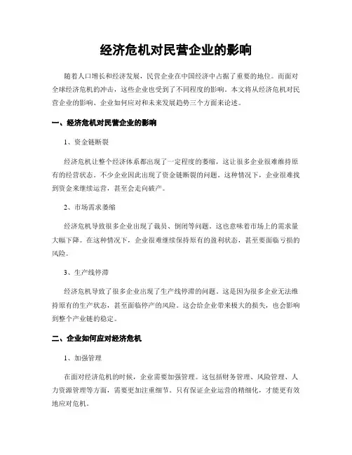 经济危机对民营企业的影响