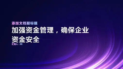 加强资金管理,确保企业资金安全
