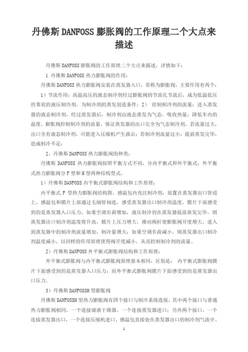 丹佛斯DANFOSS膨胀阀的工作原理二个大点来描述