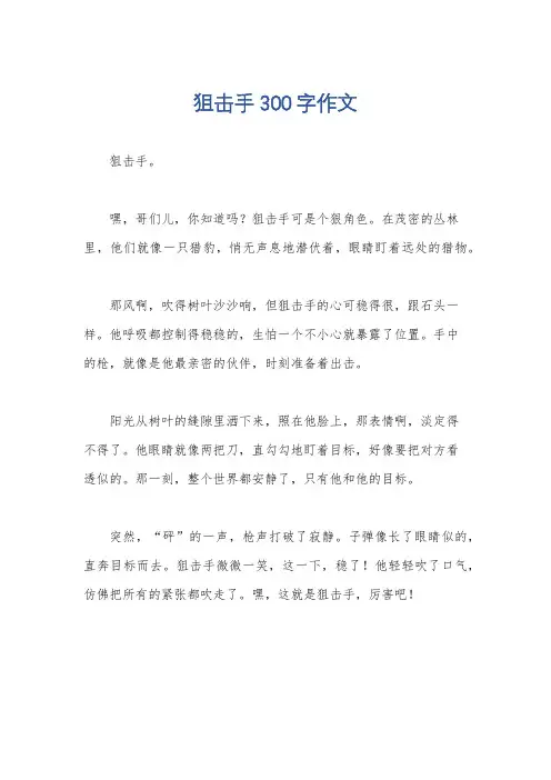 狙击手300字作文