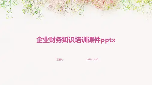 企业财务知识培训课件pptx