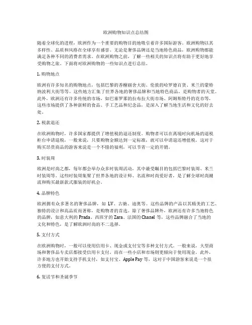 欧洲购物知识点总结图