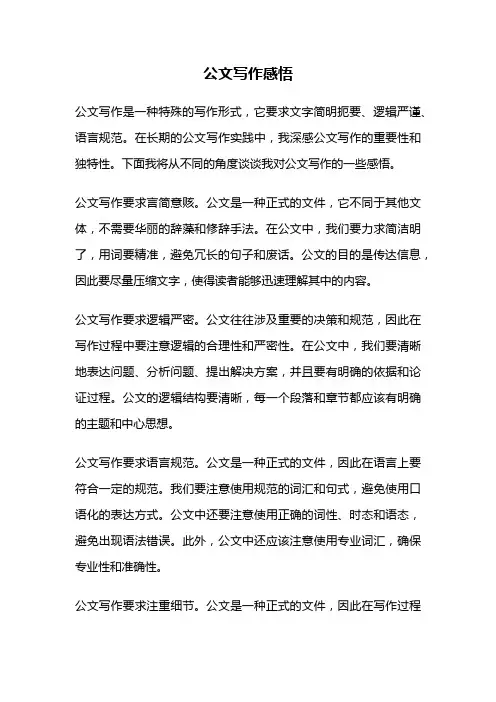 公文写作感悟