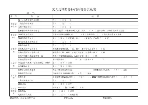 预防接种门诊督查记录表