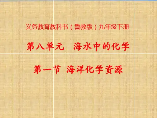 鲁教版初中化学九年级8.1 海洋化学资源课件(共23张PPT)