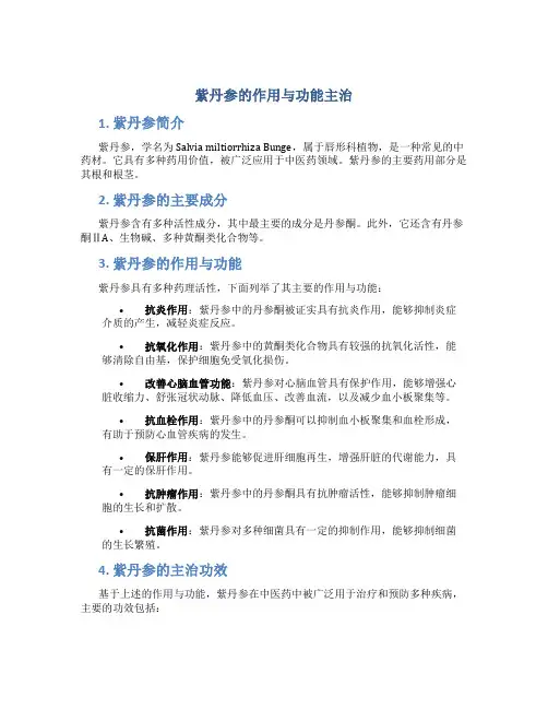 紫丹参的作用与功能主治