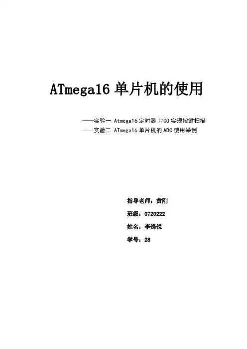ATmega16单片机的使用
