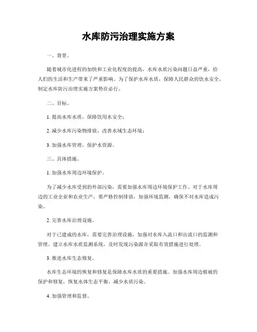 水库防污治理实施方案