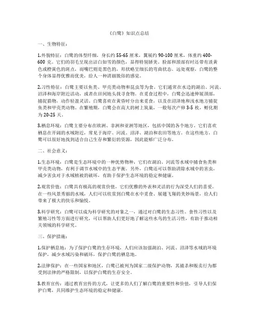 《白鹭》知识点总结