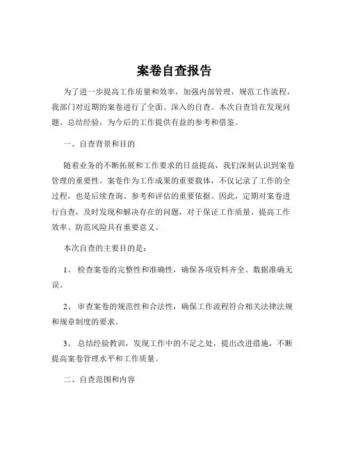 案卷自查报告