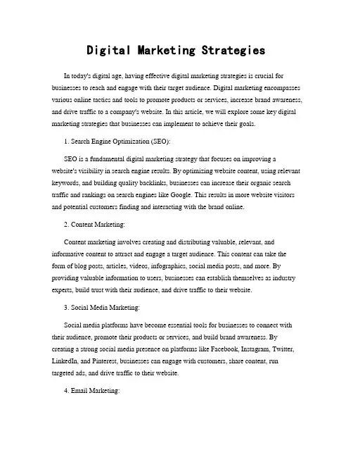 Digital Marketing Strategies