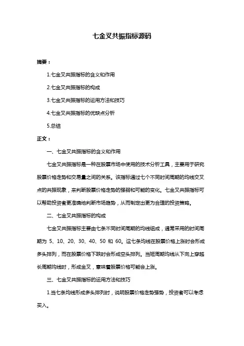 七金叉共振指标源码