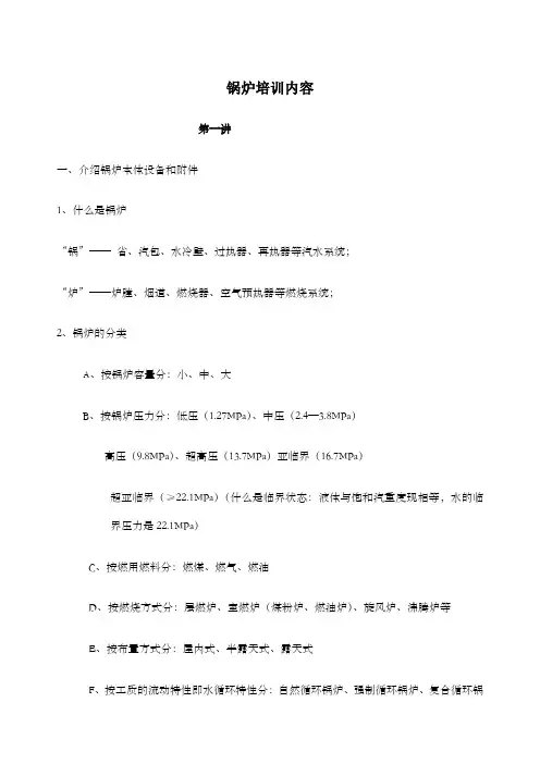 锅炉培训内容