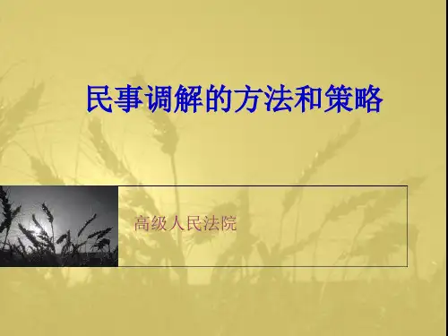 民事调解的方法和策略课件