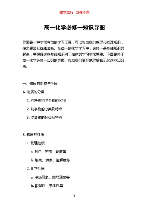 高一化学必修一知识导图