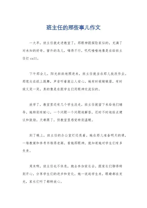 班主任的那些事儿作文