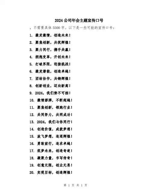 2024公司年会主题宣传口号