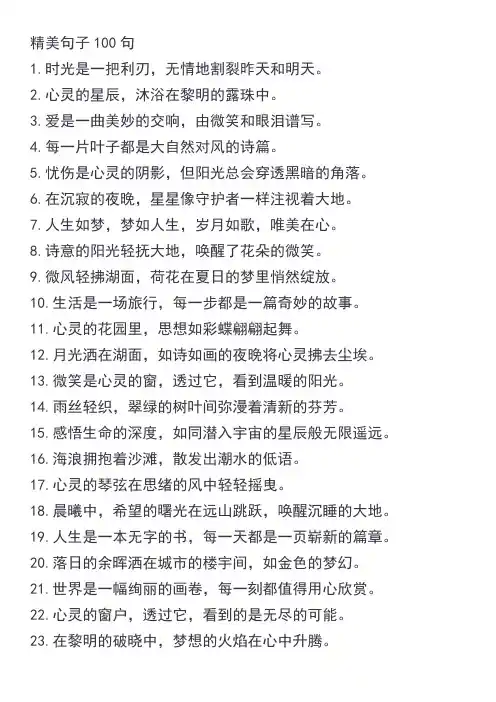 精美句子100句