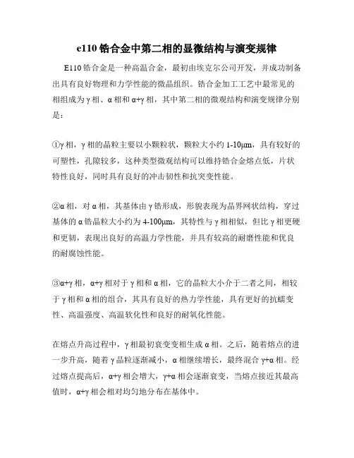e110锆合金中第二相的显微结构与演变规律