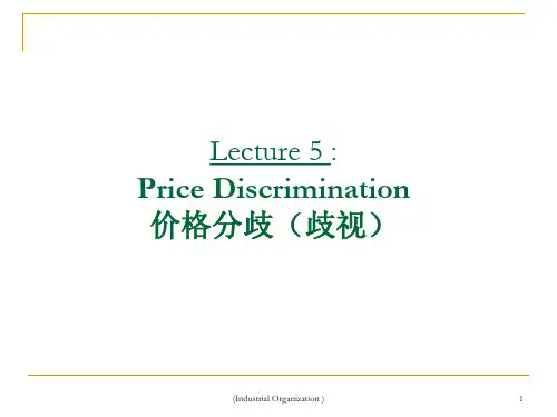 Lecture 5 Price Discrimination