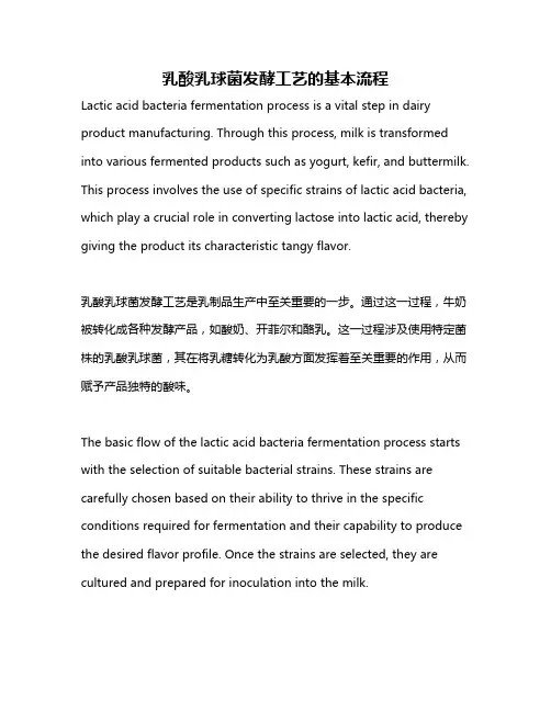乳酸乳球菌发酵工艺的基本流程