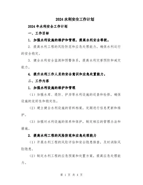 2024水利安全工作计划
