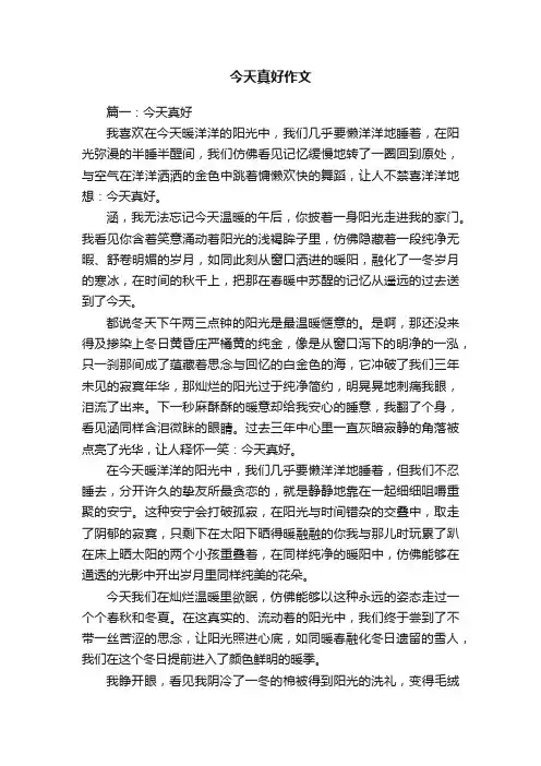 今天真好作文范文7篇
