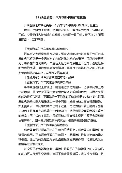 77张高清图！汽车内外构造详细图解