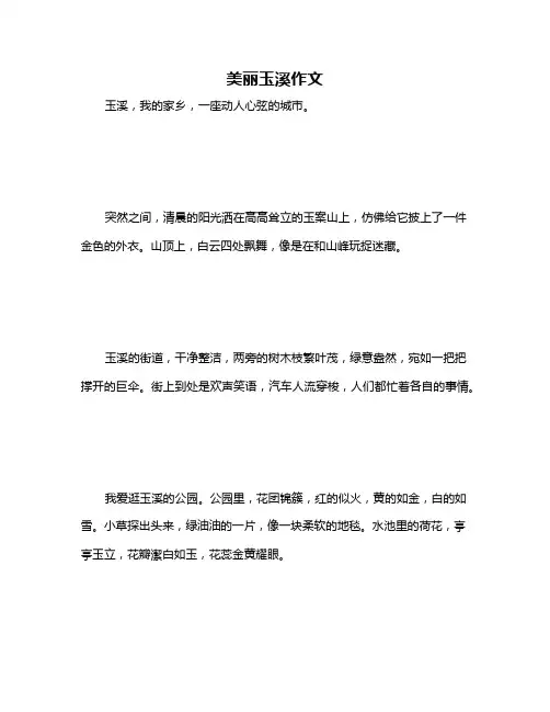 美丽玉溪作文