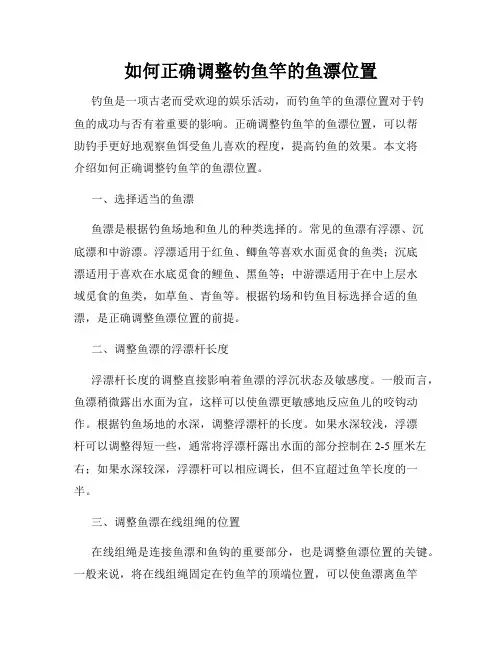 如何正确调整钓鱼竿的鱼漂位置