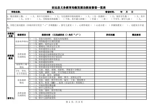 功能室督查表