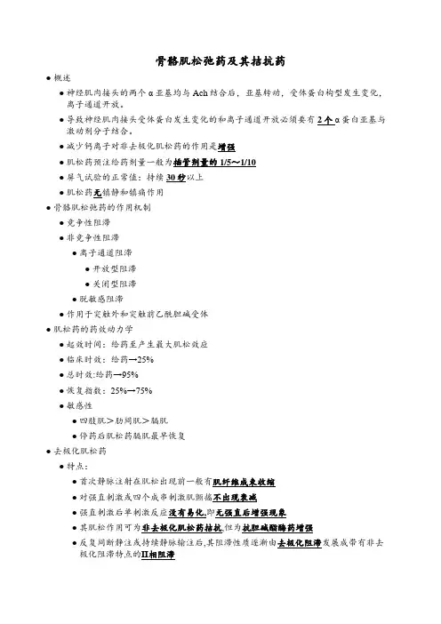 骨骼肌松弛药及其拮抗药