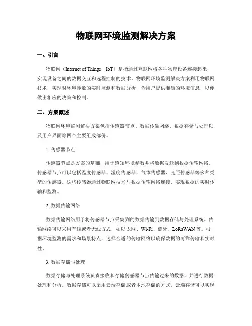物联网环境监测解决方案