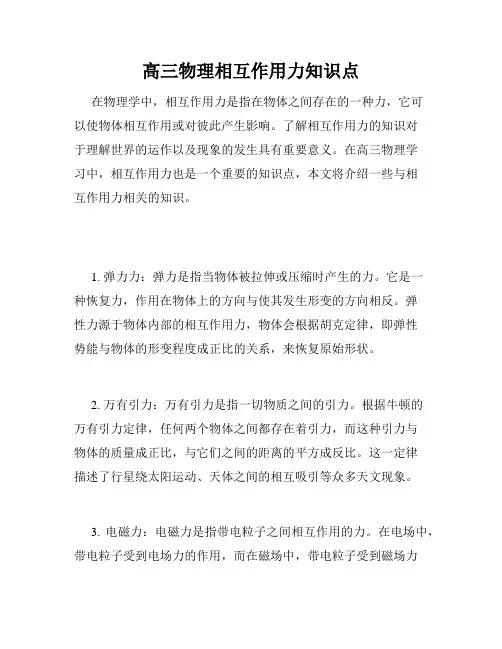 高三物理相互作用力知识点
