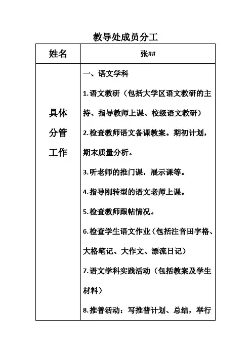 教导处成员分工