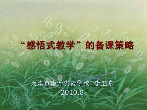 “感悟式教学”的备课策略