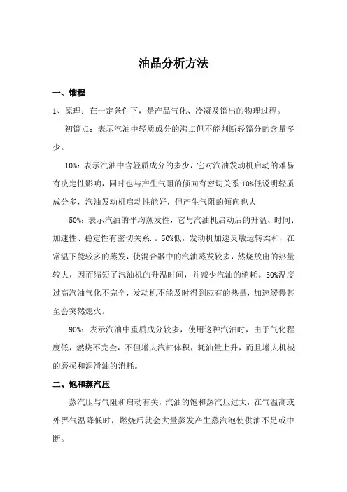 油品分析方法