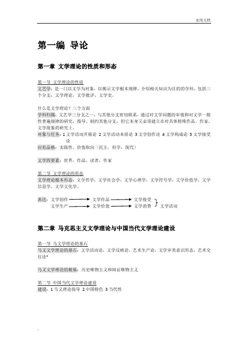 文学理论知识要点 考研总结