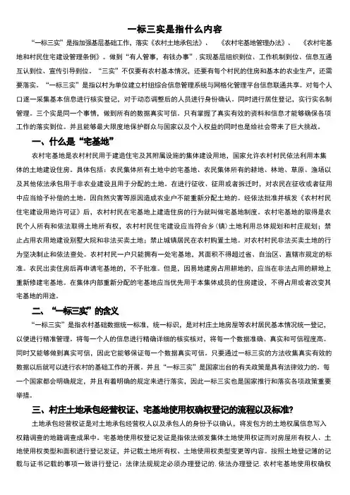 一标三实是指什么内容