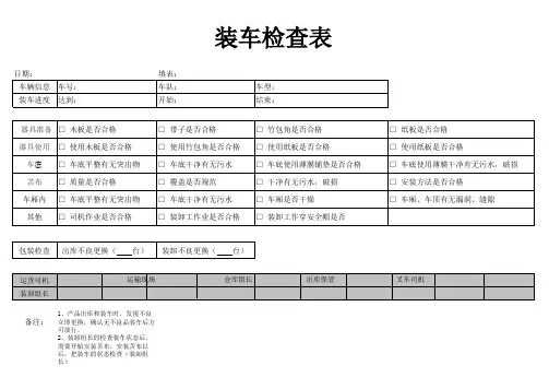 装车检查表