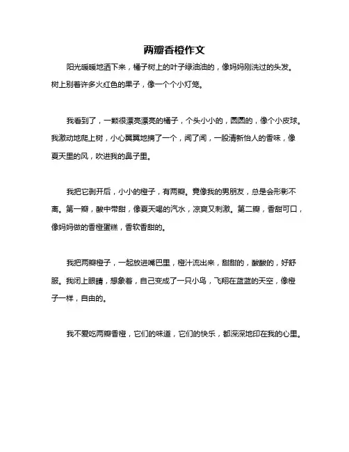 两瓣香橙作文