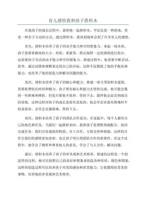育儿感悟我和孩子搭积木