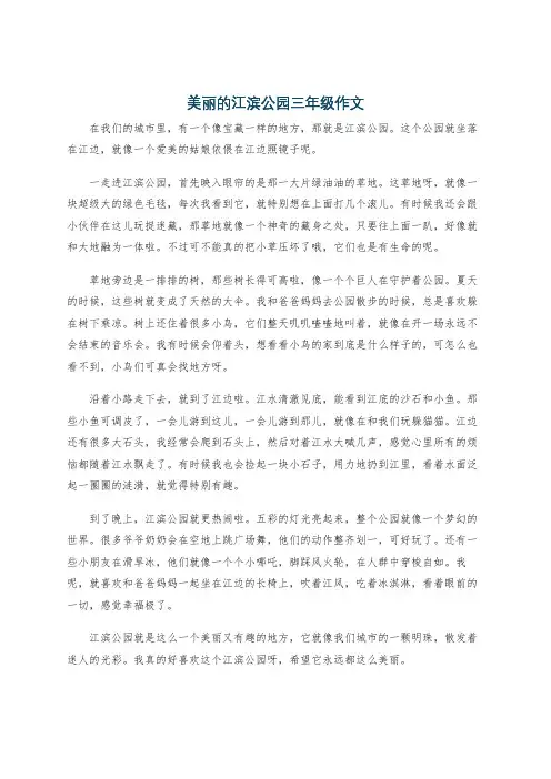 美丽的江滨公园三年级作文
